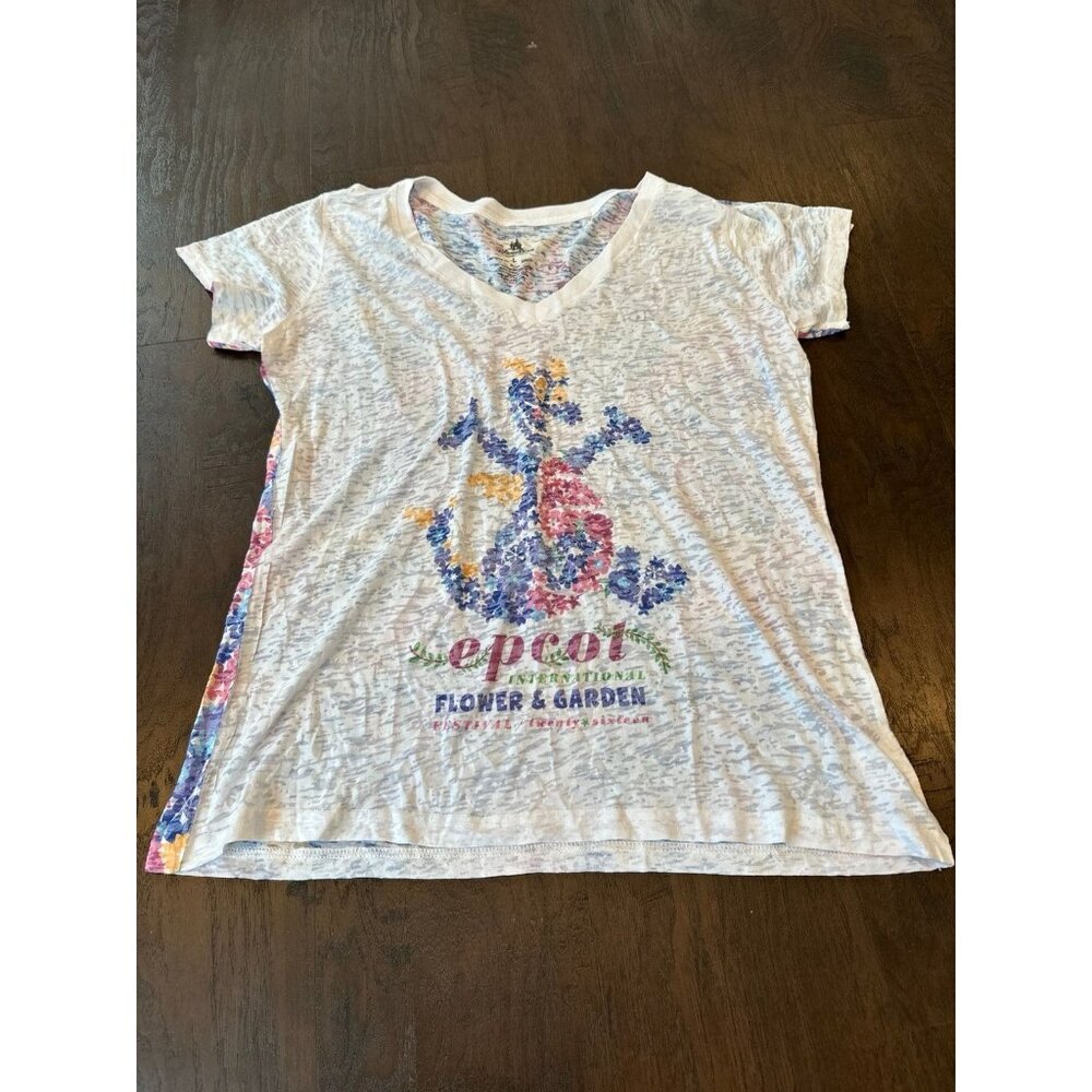 2016 Epcot International Flower and Garden Festival Figment Flower Shirt L